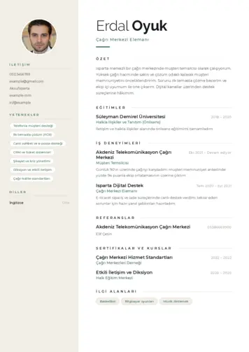 Çağrı Merkezi cv indir